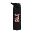 Bird, For The Girl Who Adores Quails Stainless Steel Insulated Water Bottle - color: Black