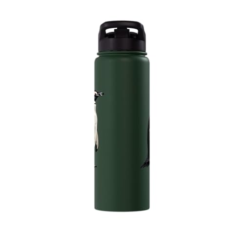 Penguin Stainless Steel Insulated Water Bottle - color: Dark Green