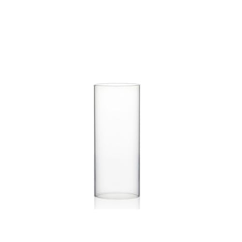 WGVI Hurricane Candle Holder Sleeve, Wide 3", Height 6", Clear Glass Cylinder Candleholder, Chimney Tube, Open Ended Candle Shade, 6 Pieces Bulk - size: 3"x6"H