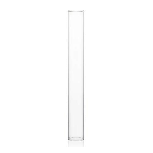 WGVI Hurricane Candle Holder Sleeve, Wide 2", Height 16", Clear Glass Cylinder Candleholder, Chimney Tube, Open Ended Candle Shade, 6 Pieces Bulk - size: 2"x16"H