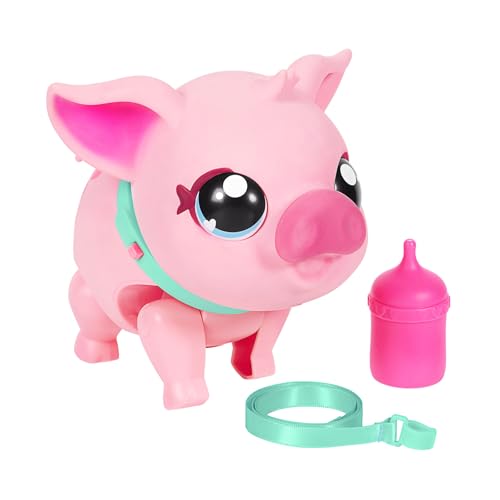 Little Live Pets My Pet Piggly the Toy Pig, Interactive Walking Pig Toy with 25+ Sounds and Detachable Leash, Pigs Toys for Kids of Ages 5+ | Wiggly nose sneezes, dances & walks with leash; interactive plush pet toy for kids ages 5+ - style: Walking Pig