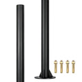 Xtellar DIY Base Mount Heavy Duty Steel Pole – 7.8 ft x 2 inch | Textured Black Powder Coated, for Solar Light Post, Flagpole, Bird Feeder Stand – Includes 4 Expansion Bolts