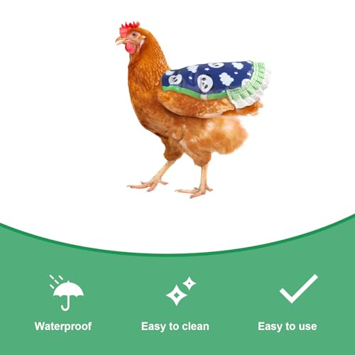 9pcs Chicken Saddle for Hens, Chicken Aprons for Hens Waterproof Printed Hen Saddle Chicken Vest Jacket Clothes for Poultry Back Feather Protection Protector Supplies Fits Small Medium Hen Accessories