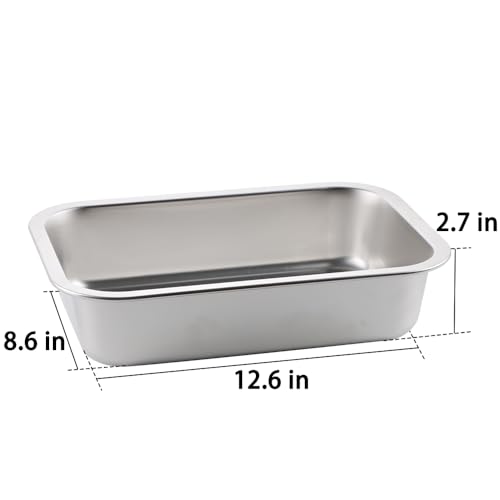 2 Pack Heavy Duty Metal Chicken Feeder Trough Water Feeder Large Capacity Feed Trough Bucket for Chicken Duck Pig Deer Livestock Pet Poultry