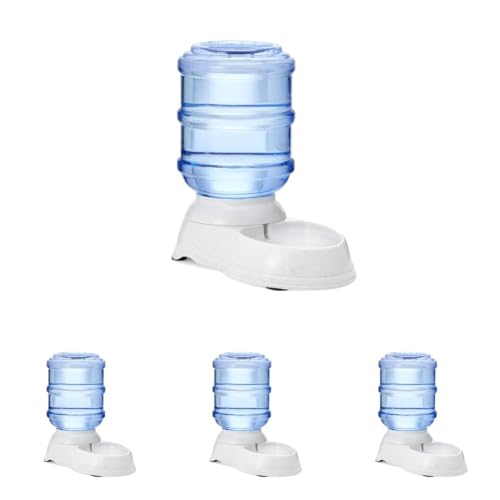 Amazon Basics Gravity Pet Water Dispenser for Cat and Dog, Easy to Clean, 135.3fl.oz Capacity, Small (Pack of 4) - size: Small (Pack of 4), style: Waterer