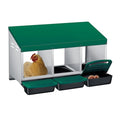 Chicken Nesting Box 3-Compartment Roll-Out with Pull-Out Trays, Egg Nesting Boxes for Hens, Chicken Coop Laying Box,Easy Wall Mounting with Metal Legs - color: green, size: 3 holes