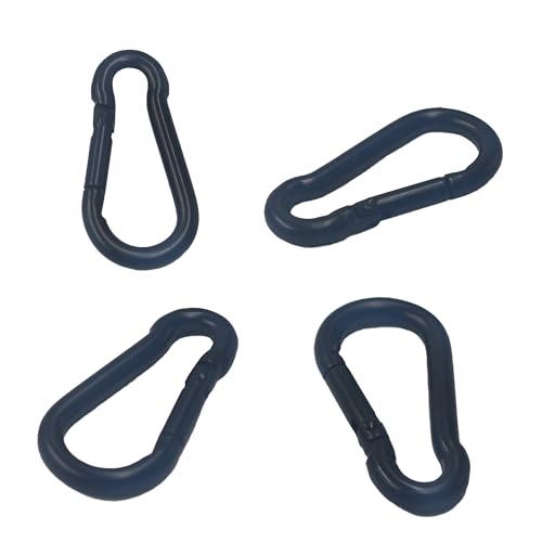 24Pcs M4 1.58 Inch Black Carabiner Clip, Heavy Duty Spring Snap Hook Rope Connector for Camping, Hiking, Fishing, Dog Leash, Bird Feeders(220 lbs Capacity)