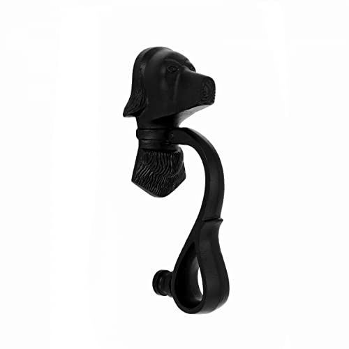 Renovators Supply Manufacturing Door Knockers for Front Door 7-5/8 in. Cast Iron Dog Shaped Door Knocker with Mounting Hardware - color: Black Dog Head