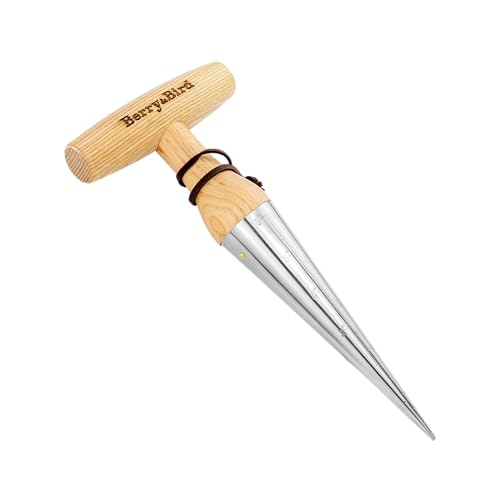 Berry&Bird Hand Dibber – Precision Wood Handle Seed Dibber Garden Tool | Seed Planting Tool for Planting Seeds & Bulbs with 6'' Measuring Scale, Hole Punch Dibbler Tool Bulb Planter for Planting - size: 6''