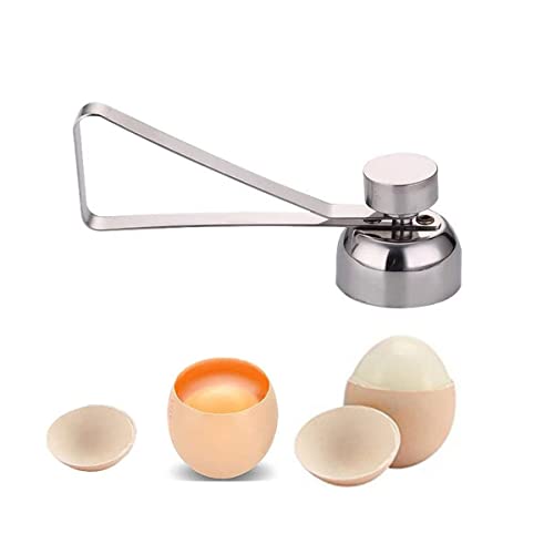 Egg Cracker Topper, Kitchen Egg Shell Cutter, Silver | Perfect Soft Boiled Egg Cutter for Raw/Soft Hard Boiled Egg