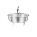 Food Grade Stainless Steel Steamer with Carrying Handle and Three-Legged Stand, Multi-functional Home Steamer and Drainer SUS304 Stainless Steel, Essential for Kitchen Cooking (8.7in)