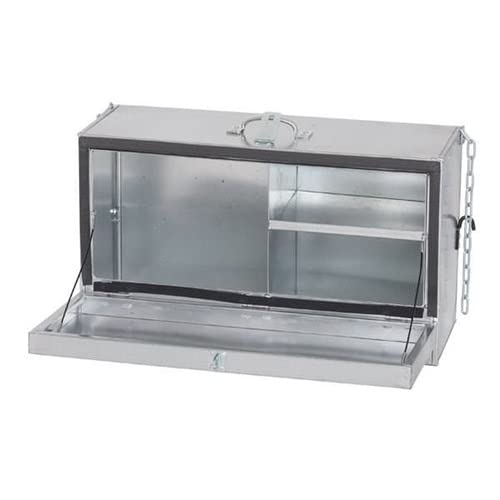 Weaver Livestock Galvanized Steel Mini Deep Hanging Show Box with Chain and Hook, Grooming Storage for Cattle, Sheep, Swine, and Goat