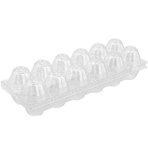 FUNSUEI 50 Pack Plastic Egg Cartons Bulk, 12 Egg Reusable Egg Cartons, Empty 1 Dozen Chicken Egg Tray Holders Clear Refrigerator Eggs Cartons Bulk for Storing, Gifting, Selling, Displaying