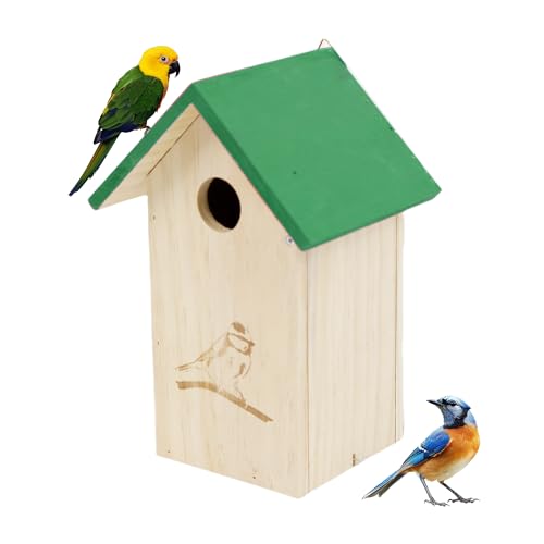 Wooden Bird Houses for Outside Hanging, Decorative Outdoor Clearence Birdhouse, Bird House, Cedar Bird House Outdoor, Bluebird Finch Swallow Wren Chickadee, Birdhouses for Outdoors, Bird Box