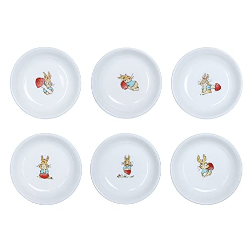 Cute Cartoon Animals Pattern Ceramic Sauce Dishes, Seasoning Dishes, Sushi Soy Dipping Bowls, Appetizer Plates, Dessert Plates, Little Cat Bird Feeding Bowls, Set of 6-Rabbits-3.5 Inch - color: Rabbits, size: 3.5 Inch