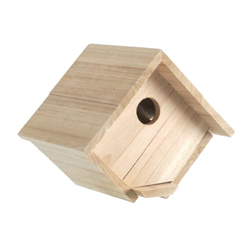 Rocky Mountain Goods Small Wood Bird House for Outside - Premium Pine with Rot-Resistant Design, Stainless Steel Hanging Rings - 1 1/8” Hole for Wrens, Chickadees - Air Vents - Also Crafts, Decor