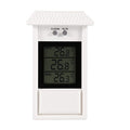 Min Max Greenhouse Thermometer, Wall Mounted Digital High Low Temperatures | Hole Hook, Greenhouse Thermometer Accessories for Garden Greenhouse, White - color: White