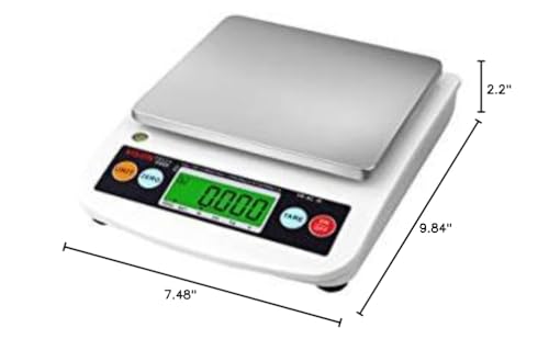 VisionTechShop VK-4C 0.1g Premium Food Kitchen Scale, Lb/Oz/Kg/g Switchable, Stainless Steel Plate Food Scale, LCD Display with Backlight, 10lb Max Capacity, 0.001lb Readability - size: VK-4C-10LB