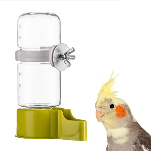 Pet Bird Automatic Water Feeder, 4.73 Fl Oz Parrot Water Dispenser, Bird Cage Suspended Automatic Water Dispenser for Parakeet Budgie Lovebirds Canary Cockatiel (Green) - color: Green