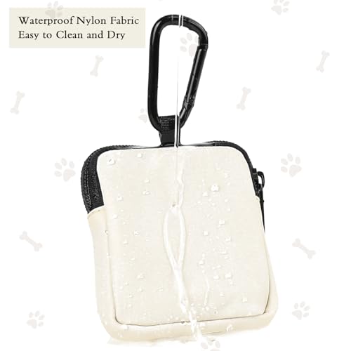 Waterproof Dog Treat Pouch, Dog Training Treat Pouch Built in Poop Bag Dispenser Adjustable Shoulder Bag (BLK) (Beige Small Pouch) - color: Beige