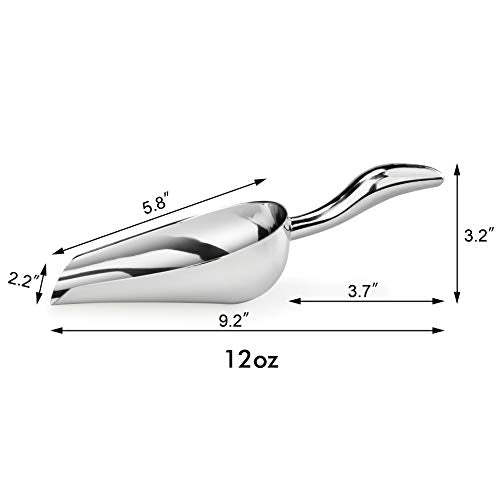 New Star Foodservice Restaurant Grade Stainless Steel Bar Ice Flour Utility Scoop, 12-Ounce - size: 12-Ounce Stainless Steel