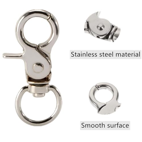 8 Pcs Bird Cage Lock Bird Cage Lobster Clasp, Birdcage Lock Birds Cage Clip Dove Cage Door Keychains Swivel Clip Rabbit Cage Door Locks Purse Hooks to Rotate Shackle Stainless Steel Iron Wire