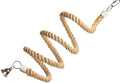 Boing Rope Perch for Parrots, Bendable Natural Sisal Spiral Hanging Bungee Perch with Stainless Steel Mount, Cotton Alternative Cage Accessory, Perch for Cockatiels, Parakeets, Doves, Budgies (6 ft)