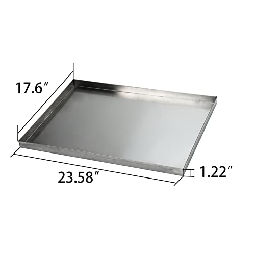 23.6"x17.6" Stainless Steel Replacement Tray for Dog Crate, Chew-Proof and Crack-Proof - size: 23.58x17.6
