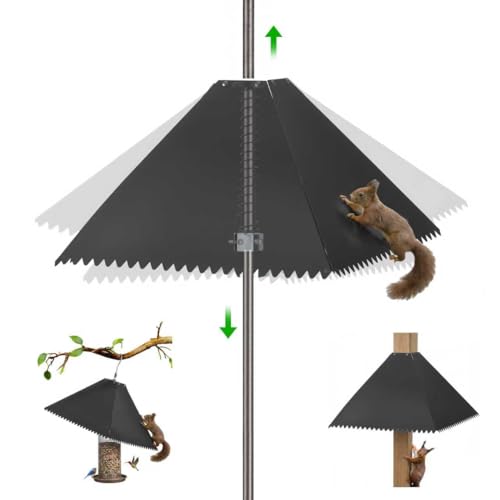 16 Inch Metal Squirrel Baffle for Bird Feeder Pole, Black, 1 Pack | Squirrel Proof Bird Feeders for Outdoors ,Hanging Feeders,0.6" - 1.38" Shepherd’s Hook,4x4 Wooden Posts and Tree Trunks - size: 1pc