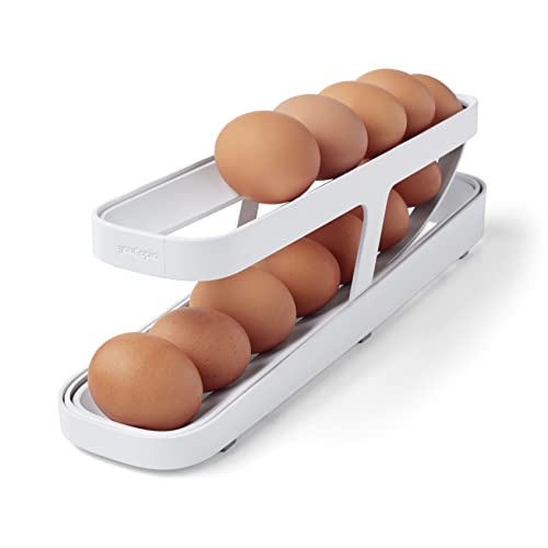 YouCopia RollDown™ Egg Dispenser, Space-Saving Rolling Eggs Dispenser and Organizer for Refrigerator Storage - size: Egg Dispenser, Space-Saving
