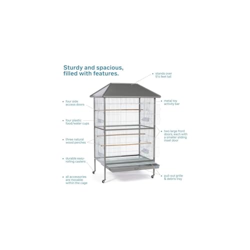 Maykoosh Bird Cage - Spacious & Elegant Design for Parakeets, Canaries & Cockatiels