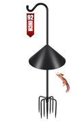 Gtongoko Bird Feeder Pole Squirrel Proof 92 Inch Shepherds Hook for Outdoor with Squirrel Baffles Adjustable Heavy Duty with 7 Prongs Base for Hanging Plants, Bird Feeders, Black - size: 92 Inch with Baffle