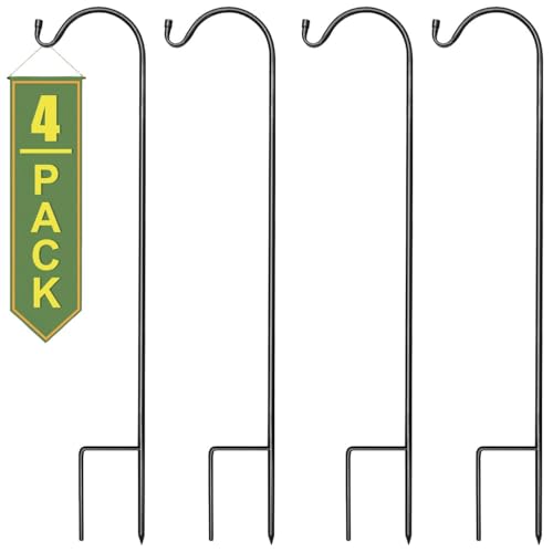 Sorbus® Shepherd's Hooks - Set of 4 Extendable Garden Planter Stakes for Bird Feeders, Outdoor Décor, Plants, Lights, Lanterns, Flower Baskets, and More! Heavy Duty - Up to 6.5 Lbs. (4 Pack) - size: 4 Pack