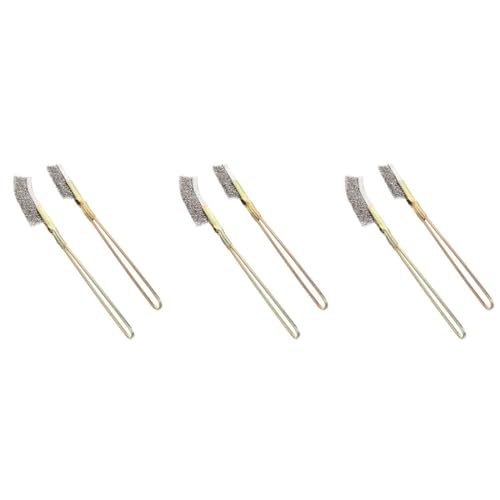 Abaodam 6 pcs Handle Bird Cage Cleaning Brush Pet Cage Cleaning Accessory Parrot Bird Droppings Wire Brush Scraper Tool Supplies