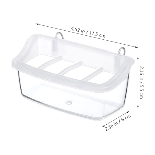 NOLITOY Hanging Bird Feeder for Cage, 2 Pack 4 Compartment Food and Water Bowl Bird Cage Cup, Plastic Feeder Cups for Parakeet Parrot Budgie Canary Pigeon