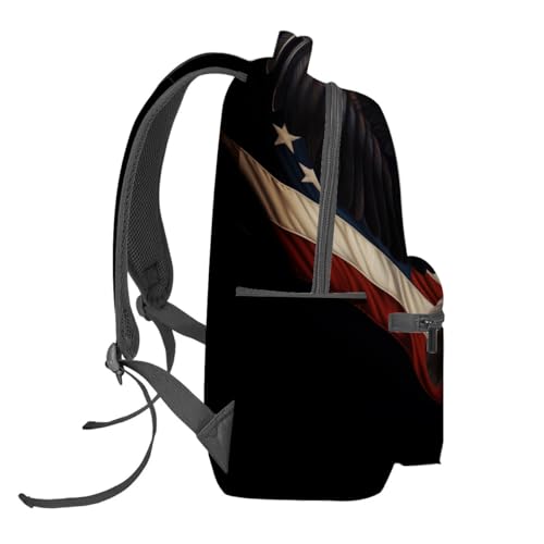 Patriotic Eagle Backpack,American Eagle Polyester Backpacks,Lightweight Double Shoulder Back Pack for Adults,Cool Bird Black Bookbag,School Bag Gifts,Casual Travel Daypack Book Packs - color: Eagle