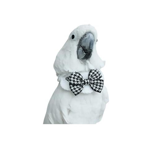 Bird Collar, Bird Clothes, Parrot Bird Supplies, Cute Collar for Medium and Large Birds Eclectus Cockatoo African Grey Amazon Bow Tie Scarf Super Cute Costume Photo Prop for Parrots (Black Bow) - style: Black Bow