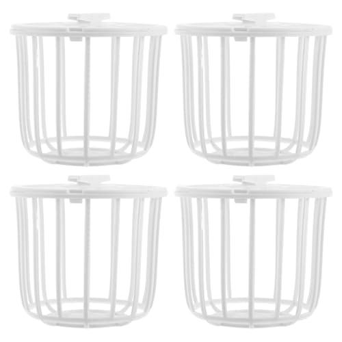 Milisten 4-Pack Bird Nesting Material Holder Plastic Cage Dispenser | Slotted Canary Finch Nest Box Keeps Breeding Fibers Clean - Easy to Hang, Washable Design Fits Small Pet Setups Perfectly.