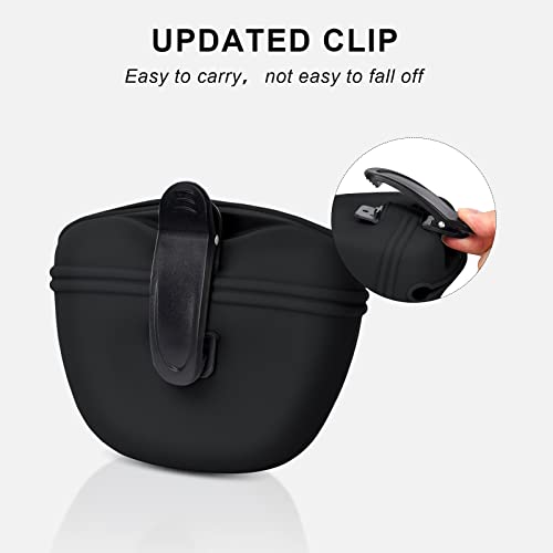 Left&Right Dog Clicker Training Kit,Silicone Dog Training Treat Pouch and Dog Clickers,Dog Treat Bag with Clicker Training for Dogs,Pet Treat Bag with Magnetic Buckle Closing and Waist Clip,Black - color: Black