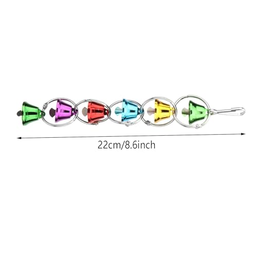 3Pcs Bird Bells Toy Chewing Hanging Ring Toy Cage Bite Colorful Bells Chandelier Parrot Cage Craft Toys for Pet Budgie Parakeet Cockatiel Macaw African Grey Lovebird Quaker Parrot
