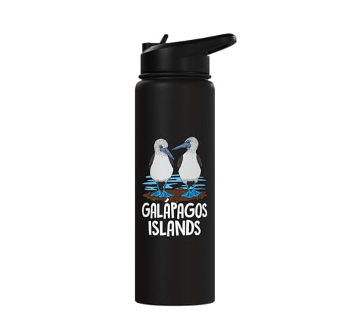 Galapagos Islands Seabirds Blue-footed Booby Bird Stainless Steel Insulated Water Bottle - color: Black