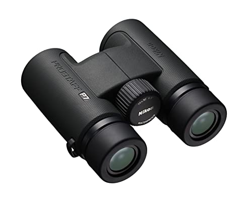 Nikon PROSTAFF P7 10x30 Binocular | Waterproof, fogproof, rubber-armored compact Binocular, oil & water repellent coating & locking diopter | Official Nikon USA Model | 6. Degree Angle of View, fogproof, Nitrogen Filled Waterproof down, field of view at 1