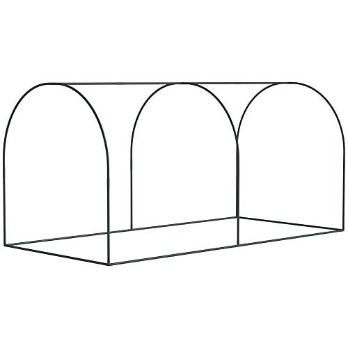 Outsunny 8' x 4' Crop Cage Plant Protection Tent for Garden, Green | Two Zippered Doors, Steel Frame, Storage Bag, 4 Ground Stakes, Yard, Lawn