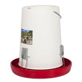 FARM-TUFF Hanging Poultry Feeder, 25lb Capacity - Extra-Large BPA-Free Plastic Chicken Feeder with Adjustable Feed Flow - Semi-Opaque Gravity-Fed Design for Large Flocks, Ducks & Turkeys