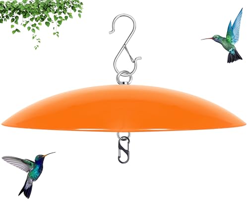 13" Bird Feeder Rain Guard, Hummingbird Feeder Shade Dome Cover, Hanging Baffle for Bird Feeder Pole,Smart Birds Feeder's Umbrella(Translucent Orange), 1 Pack - color: Translucent Orange, size: 13Inch / 1 Pack