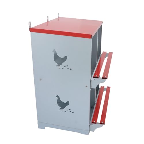 Chicken Nesting Boxes 4 Compartment Metal Poultry Nest Box for Hens Wall Mount