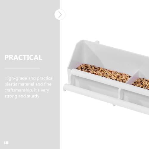 POPETPOP Bird Cage Feeder Bird Food Feeding Bowl Hanging Food Bowl for Cage Clip-on Box for Rabbits Pigeons Parrots Hamsters 3 Pack 8.38 X 2.55 X 2.08 in