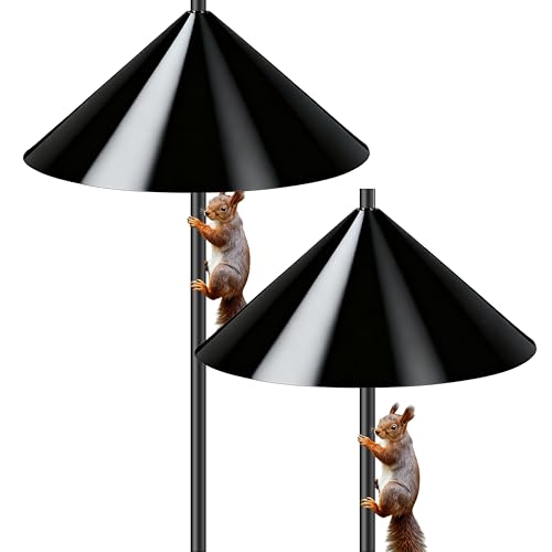 Squirrel Baffle 19 Inch for Bird Feeder Pole, Guaranteed Squirrel Proof, Weather-Resistant & Easy Install - color: Black 2p
