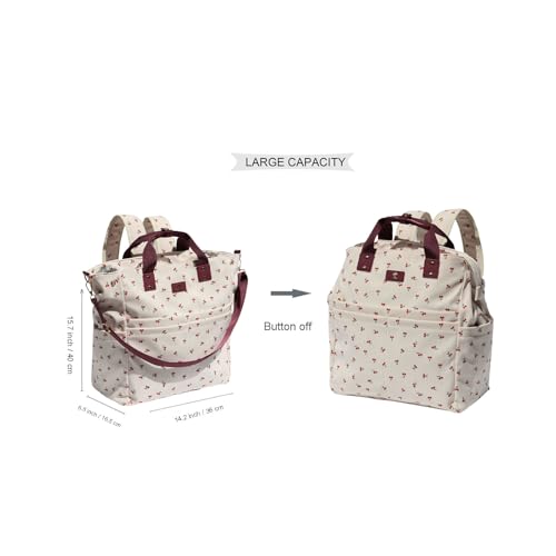Diaper Tote Bag Totepack Backpack Crossbody Bag 3 in 1 for Women Laptop Backpack Multifunctional with Insulated Pockets - color: Corduroy Hawthorn