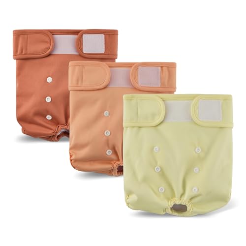 Amazon Basics Reusable Washable Dog Diapers, Highly Absorbent, Female, Large, 3-Pack, for Senior Pets, Incontinence, Fertility Cycles - size: L